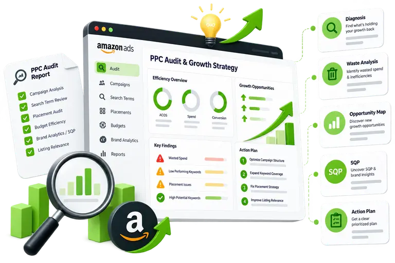 PPC audit and growth strategy analysis dashboard.